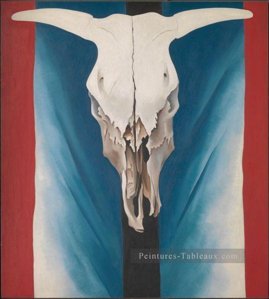 Vache crâne rouge blanc et bleu Georgia Okeeffe modernisme américain Precisionism Peintures à l'huile